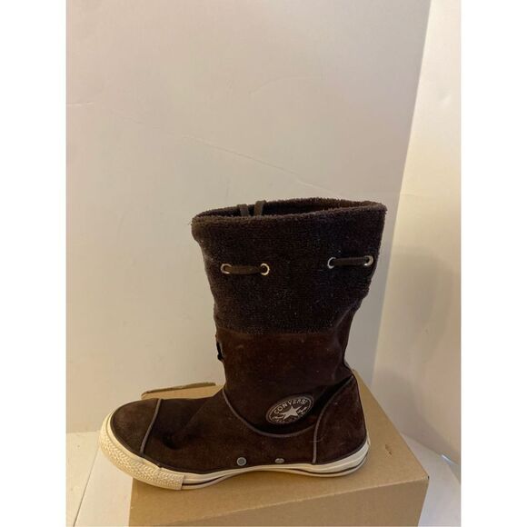 Converse Andover Fold over Hightop Boot brown Suede leather size 9 small hole - Picture 6 of 7